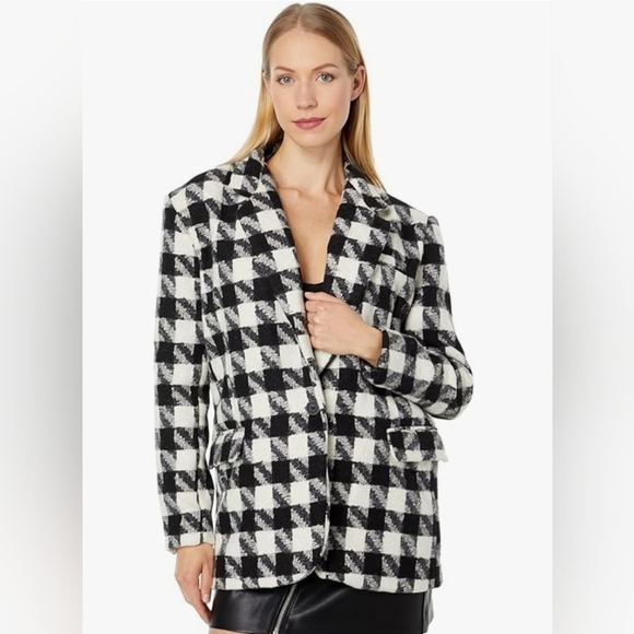 Blank NYC Oversized Houdstooth Print Blazer SZ SM - Picture 1 of 6